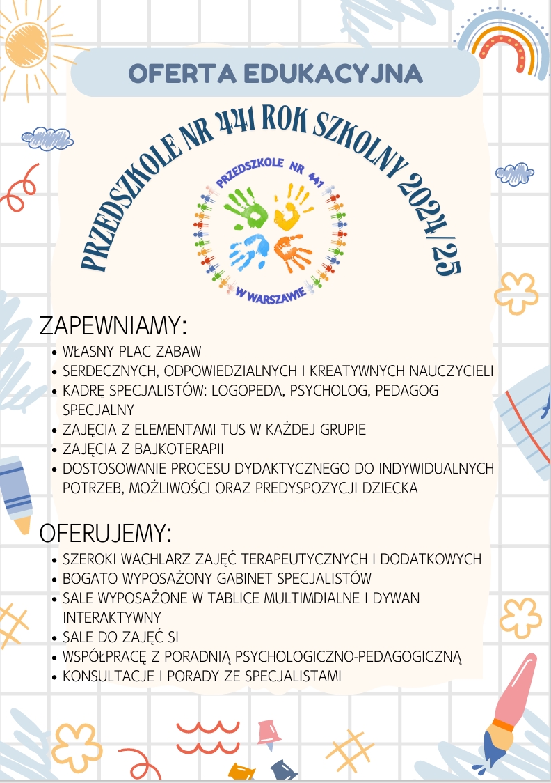 Zdjęcie z ofertą  przedszkola